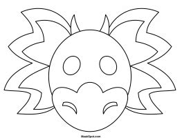 Dragon Mask Coloring Page at GetColorings.com | Free printable ...