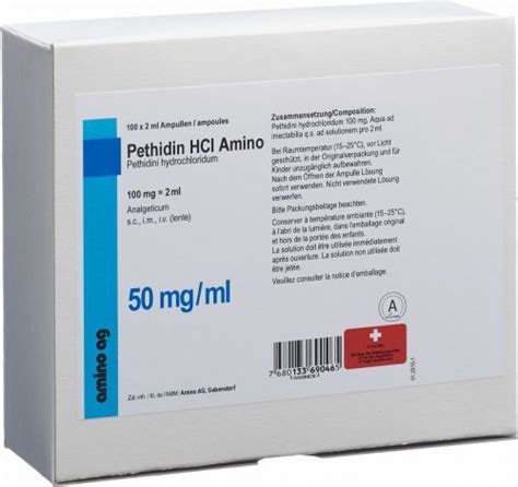 Pethidin HCl Amino 100mg 2ml 100 Ampullen 2ml In Der Adler Apotheke