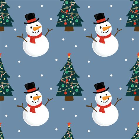 Cute Christmas Items Seamless Pattern Design For Wrapping Paper Blue