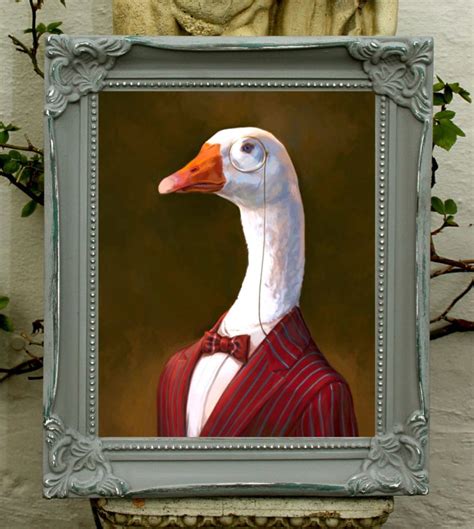 Handmade Oleograph On Canvas Of A Goose Victorian Paintings Art