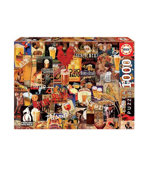 Puzzle Piezas Collage De Cerveza Vintage Educa Juguetes