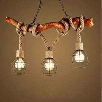 Lustre Plafond Led Suspension Plafonnier Bois Massif Art Luminaire