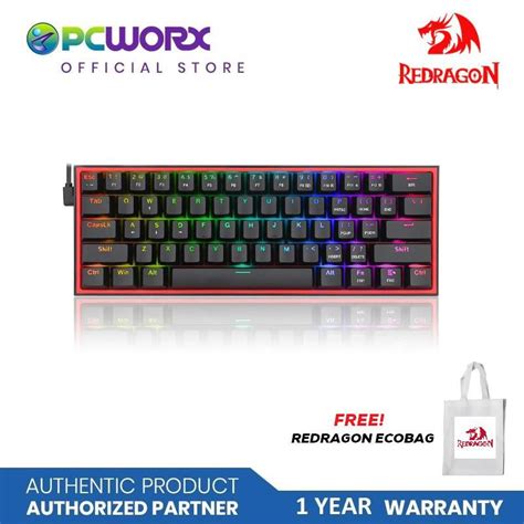 Redragon K617RGB FIZZ Mechanical Wired RGB Gaming Keyboard Black Redragon Gaming Keyboard Gamer ...