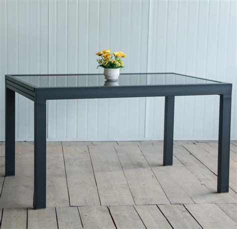 Aluminium Outdoor Extendable Metal Patio Dining Table Outdoor With Two ...