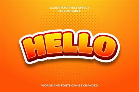 Efecto De Texto De Dibujos Animados Editable 3d Vector Premium