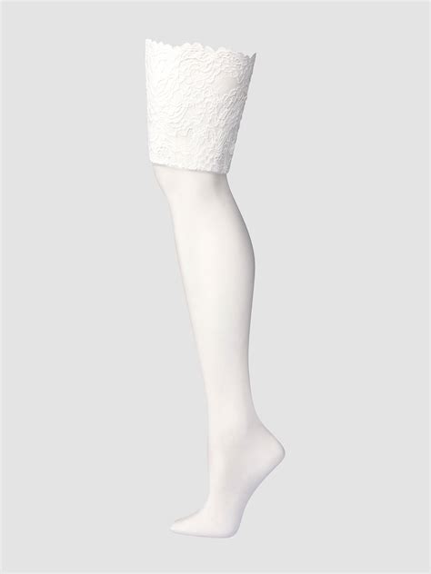 Romantic Corded Lace Thigh High Stockings In White Savage X Fenty Germany