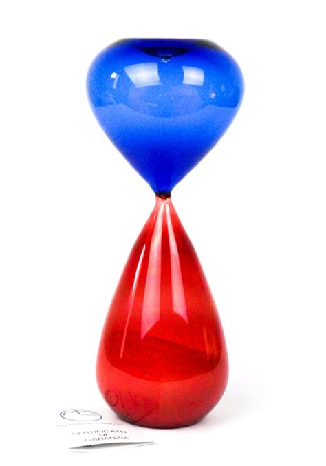 Zazat Red Blue Murano Glass Hourglass Made Murano Glass