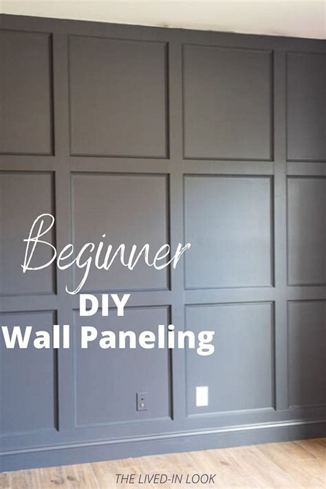 An Empty Room With The Words Beginner Diy Wall Paneling In White Lettering