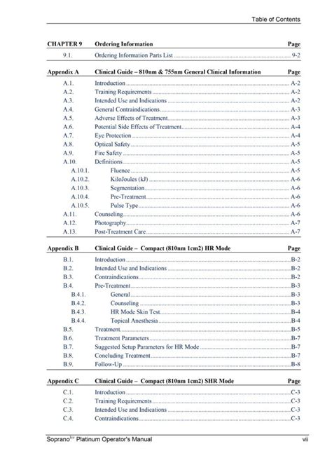 Alma Soprano Platinum Operators Manual Quick Reference Guide