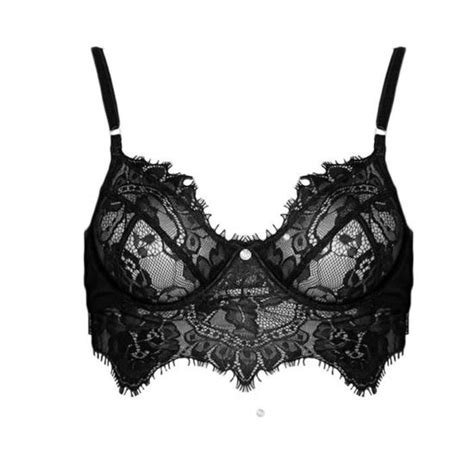 Ensemble Lingerie Dentelle Noire Sans Fil Pour Femmes Soutien Gorge