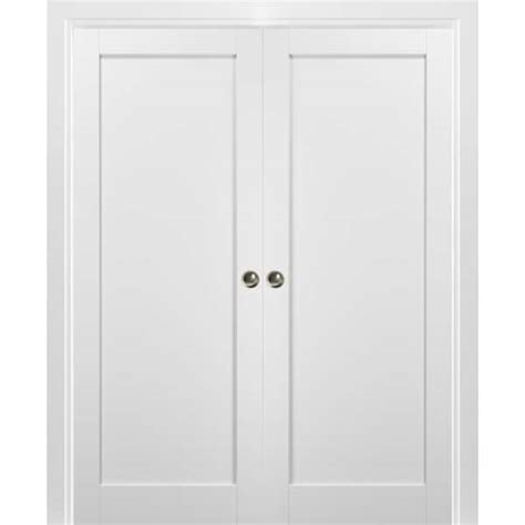 Sartodoors In X In Single Panel White Solid Mdf Sliding Door