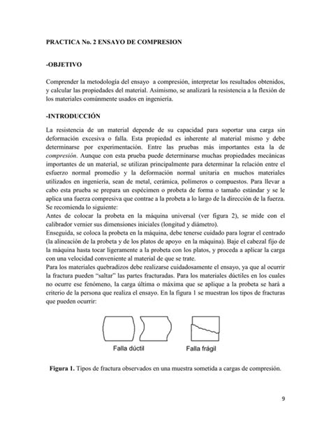 Practica No Ensayo De Compresion Objetivo