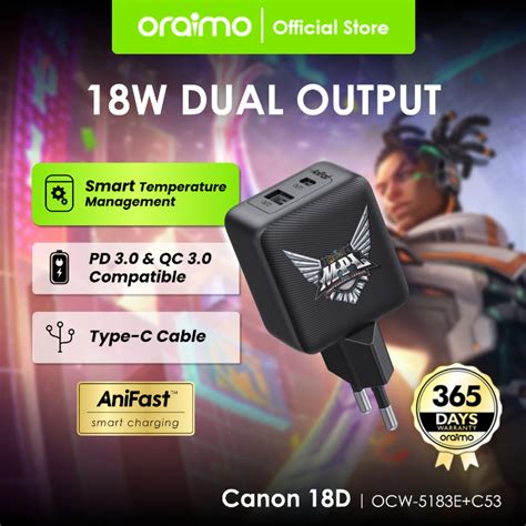 Oraimo Charger X Mpl Mobile Legends Cannon D Ocw E Dual Output A