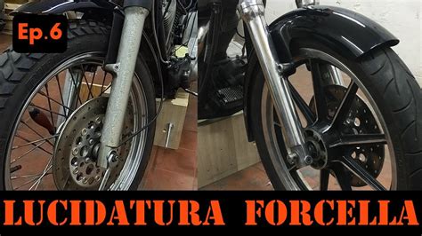 Lucidare Allumino Dei Foderi Forcella Harley Fxr Youtube