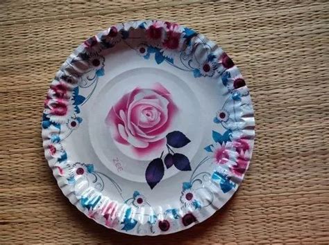 Circular Pan India Disposable Printed Paper Plate Duplex Flower Paper