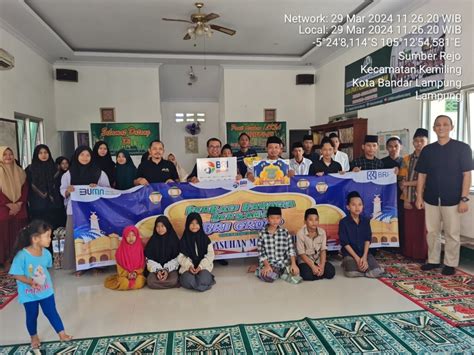 Berkah Ramadan Bri Kanca Tanjungkarang Bagikan Paket Sembako Ke Panti