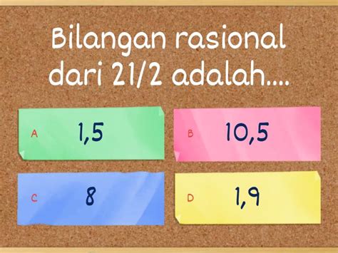 BILANGAN RASIONAL DAN IRASIONAL - Quiz