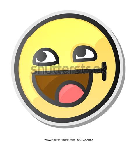 Cute Emoji Smiling Face Open Mouth Stock Vector (Royalty Free ...