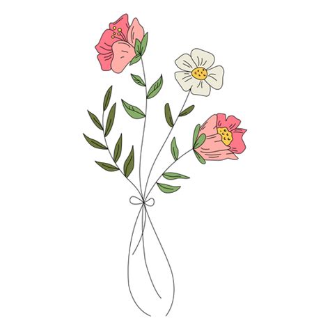 Flores Folhas Brancas Vermelhas Desenhadas à Mão Baixar Png Svg