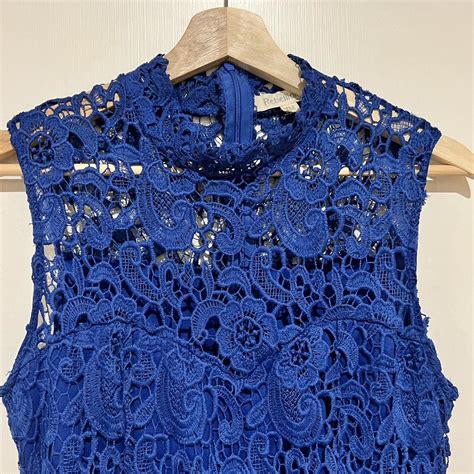 Beautiful peacock blue lace dress. Lined from bust... - Depop