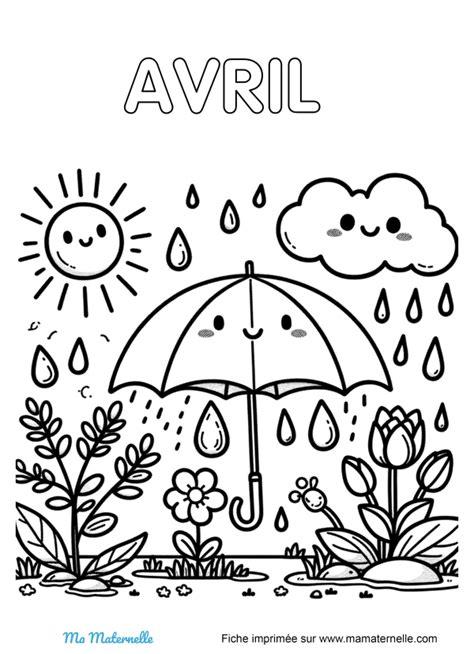 Coloriage Du Mois D Avril Ma Maternelle