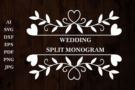 Wedding Split Monogram Svg Wedding Svg Wedding Monogram