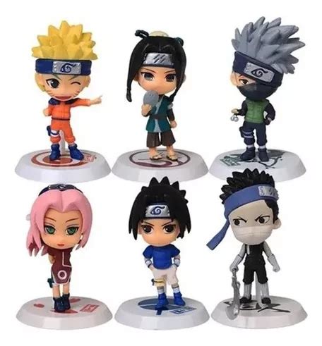 Kit 6 Miniaturas Naruto Sakura Kakashi Zabuza Sasuke Outros