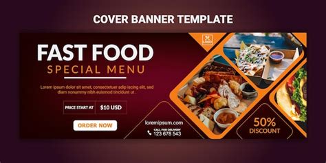 Premium Vector | Food menu and restaurant facebook cover template ...