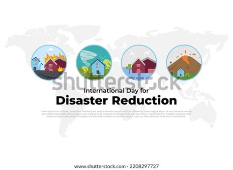 International Day Disaster Reduction Celebrated On Stock Vector