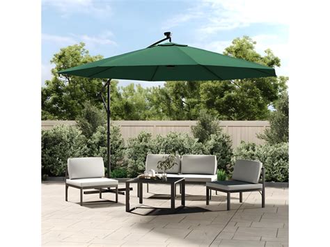 Parasol en porte à feux et poteau métallique 350 cm Vert