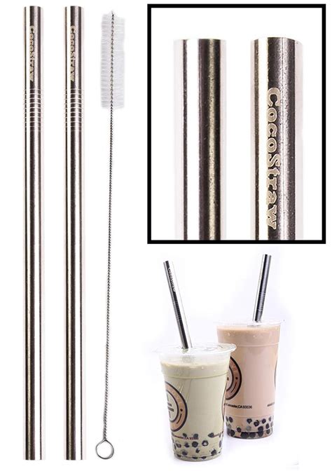 Buy 2 Stainless Steel Straws Big Straw Extra Wide 12 X 9 5 Long Thick