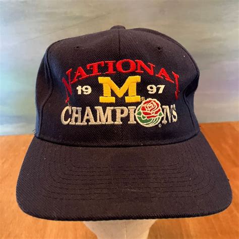 Vintage 1997 Michigan Football Snapback National Champions Rose Bowl ...