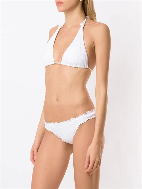 Amir Slama Triangle Bikini Set White FARFETCH UK