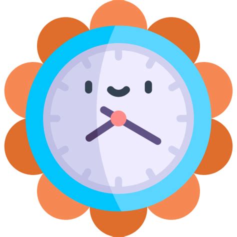 Icono De Reloj De Pared Kawaii Flat