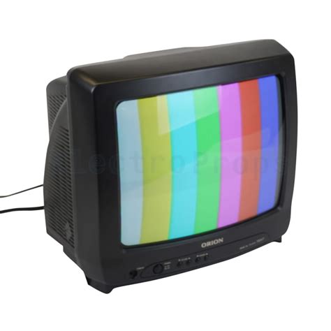 Practical Orion Colour Crt Tv In Black Plastic Case Electro Props Hire