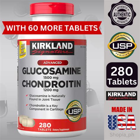 Kirkland Signature Glucosamine Chondroitin 280 Tablets 100