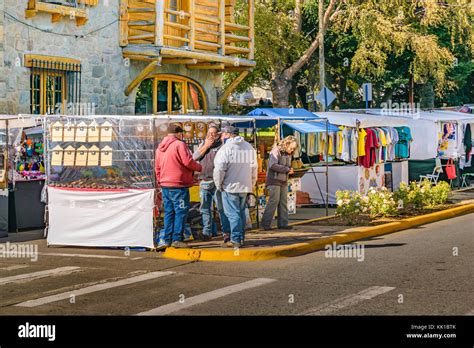 BARILOCHE, ARGENTINA, APRIL - 2017 - Traditional street market at San ...
