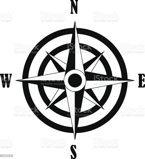 Vector Icon Of Compass Rose Stock Illustration Download Image Now