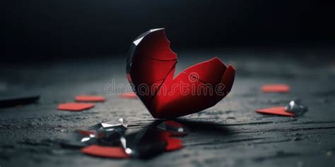 Broken heart in pieces stock illustration. Illustration of lover ...