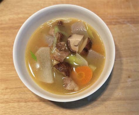 Pork And Vegetable Miso Soup Tonjiru 豚汁 五花肉片蔬菜汤 Jays Fusion