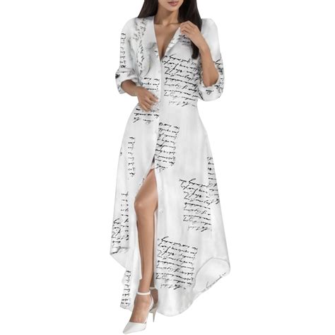 Kcodviy V Neck Long Shirt Dress Lacing Body Womens Slim Wrap Print