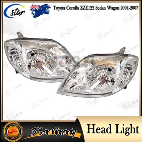 Pair Lh Rh Headlight Front Lamp For Toyota Corolla Zze Sedan Wagon