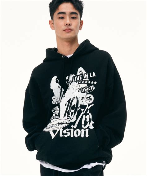 Vsw Rock Band Hoodie Black 비전스트릿웨어