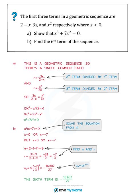 Geometric Sequences Aqa A Level Maths Pure Revision Notes 2018