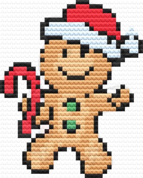 Gingerbread Man Cross Stitch Pattern PDF Christmas Gingerbread Man