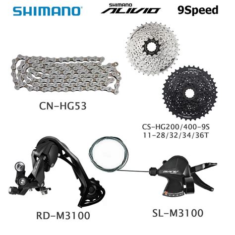 Shimano ALIVIO M3100 9 Speed Groupset M3100 Shifter Lever Rear