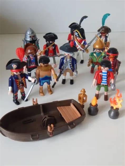 Playmobil Pirates Soldats Figurines Et Armes X Bateau Rames Eur