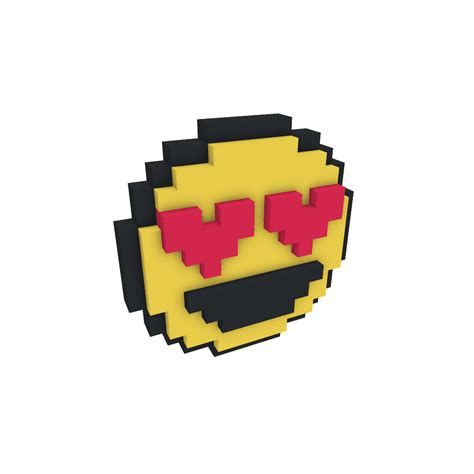 Stl File Smiling Face With Heart Eyes Emoji Pixelart 3d・3d Printable