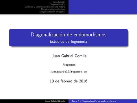 Tema 5 Álgebra Lineal Diagonalización De Endomorfismos Ppt