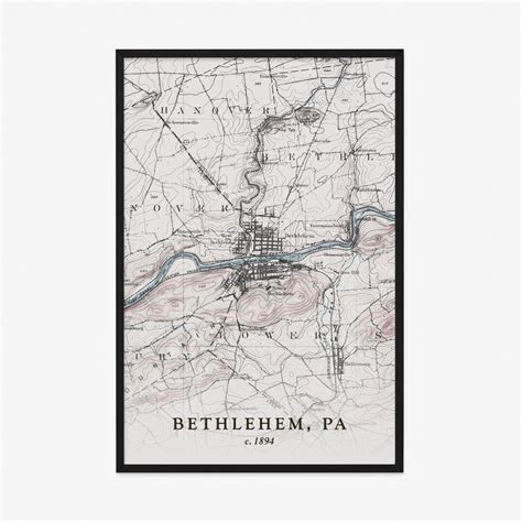 Bethlehem Map Historic Topographic Map 1894 Historic Map - Etsy